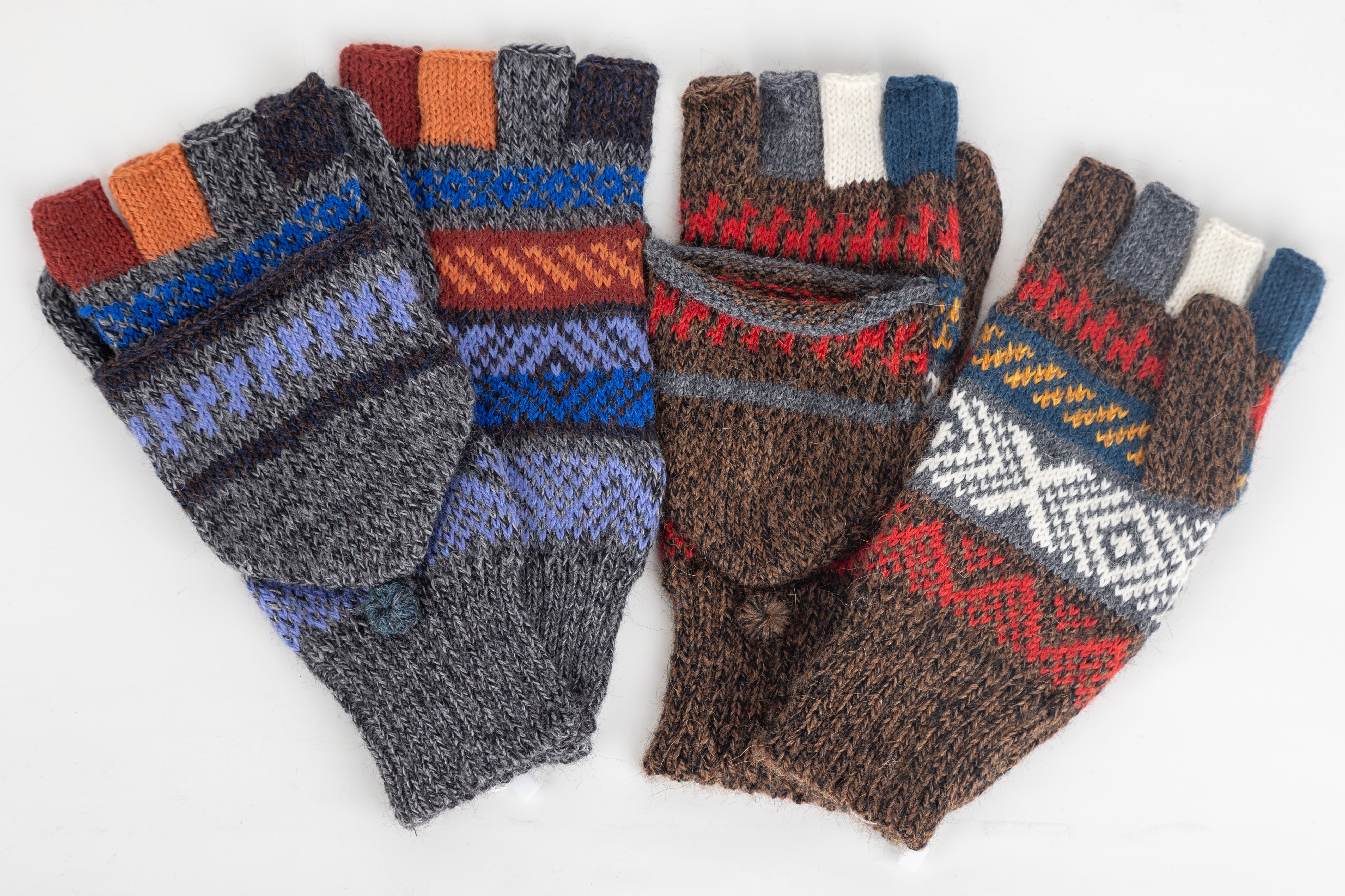 handschuhe stricken mit kappe Alpaka Fingerlose Handschuhe mit Kappe – Mama Rosa Alpaka