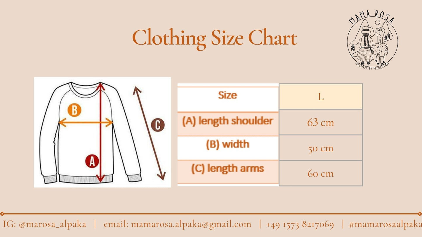 Handgestrickter Pullover Model "Noa" aus 100% Baby Alpaka