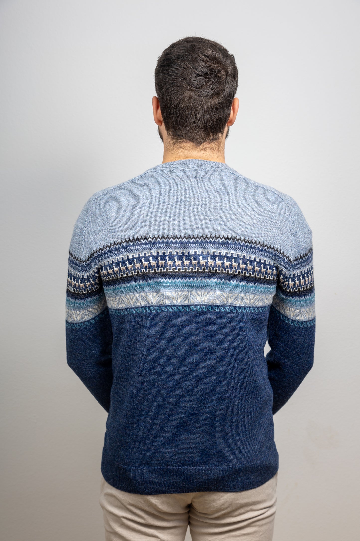 Pull en alpaga modèle "Lamas" en 100% baby alpaga