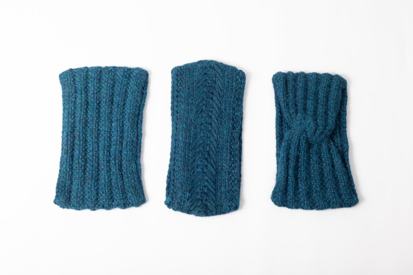 Bandeau tricoté à la main en alpaga modèle Azul