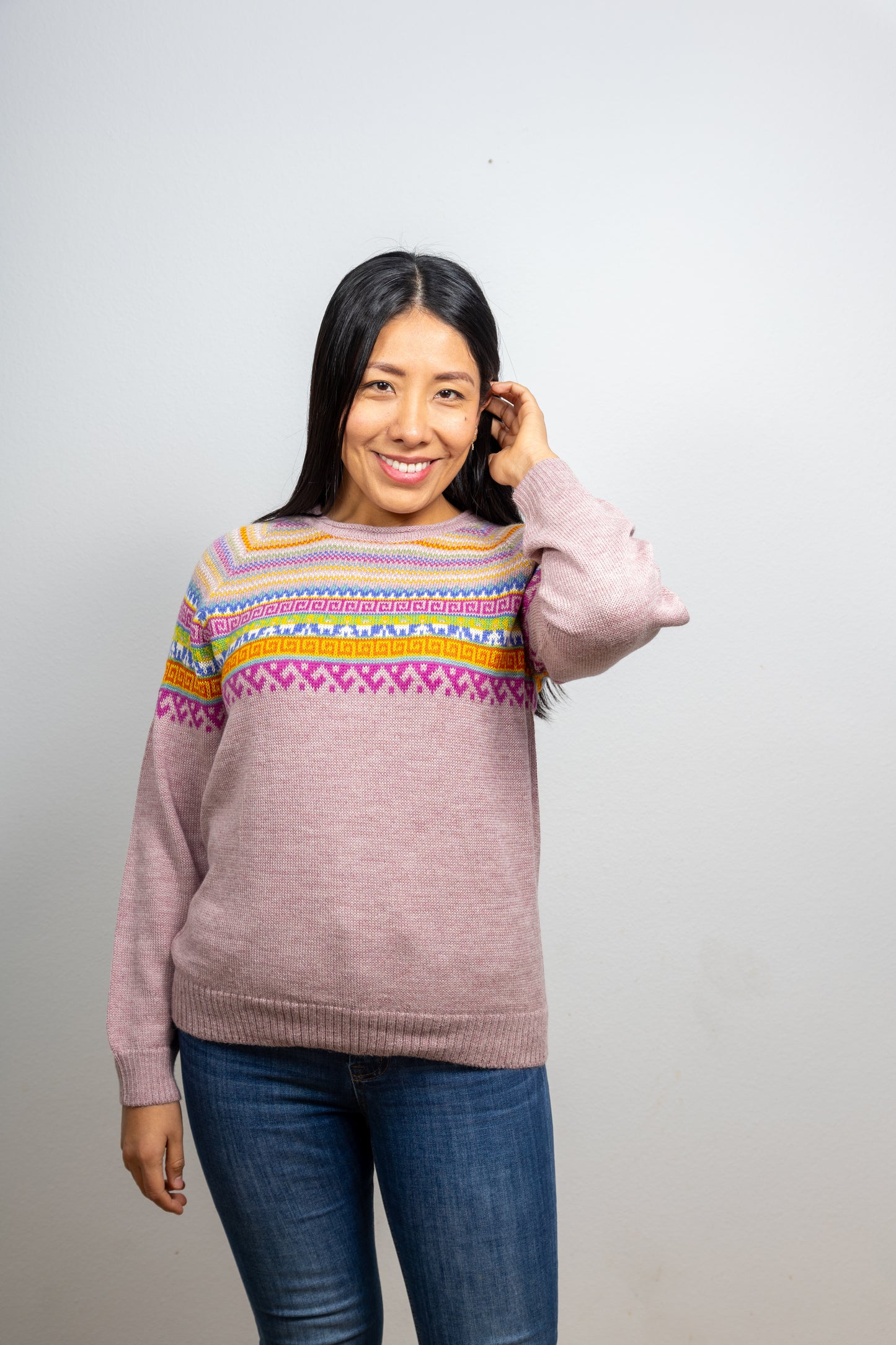 Alpaka Pullover Model "Lamas" aus 100% Baby Alpaka