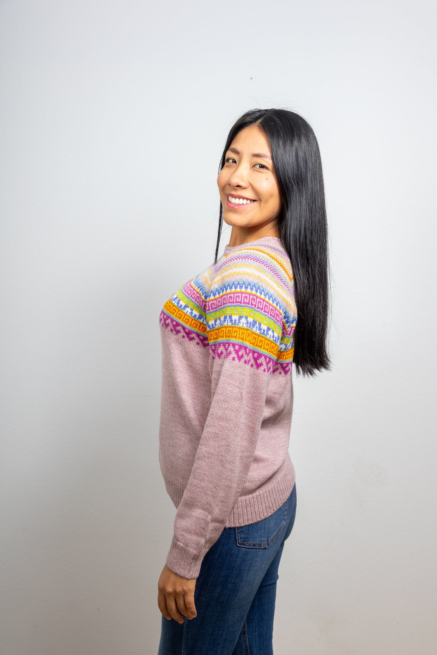 Alpaka Pullover Model "Lamas" aus 100% Baby Alpaka