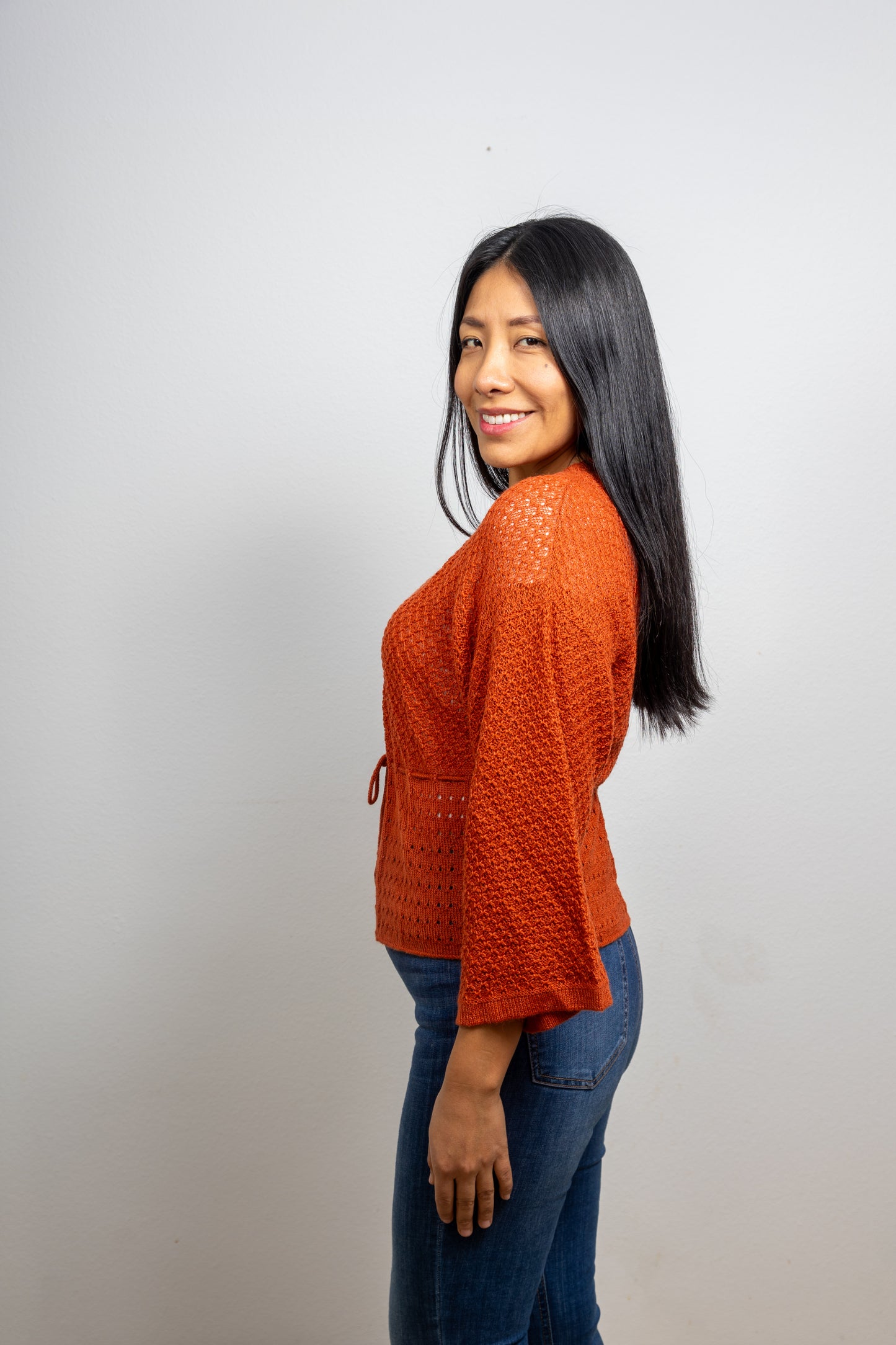 Cardigan en alpaga modèle "Aina" en 100% baby alpaga