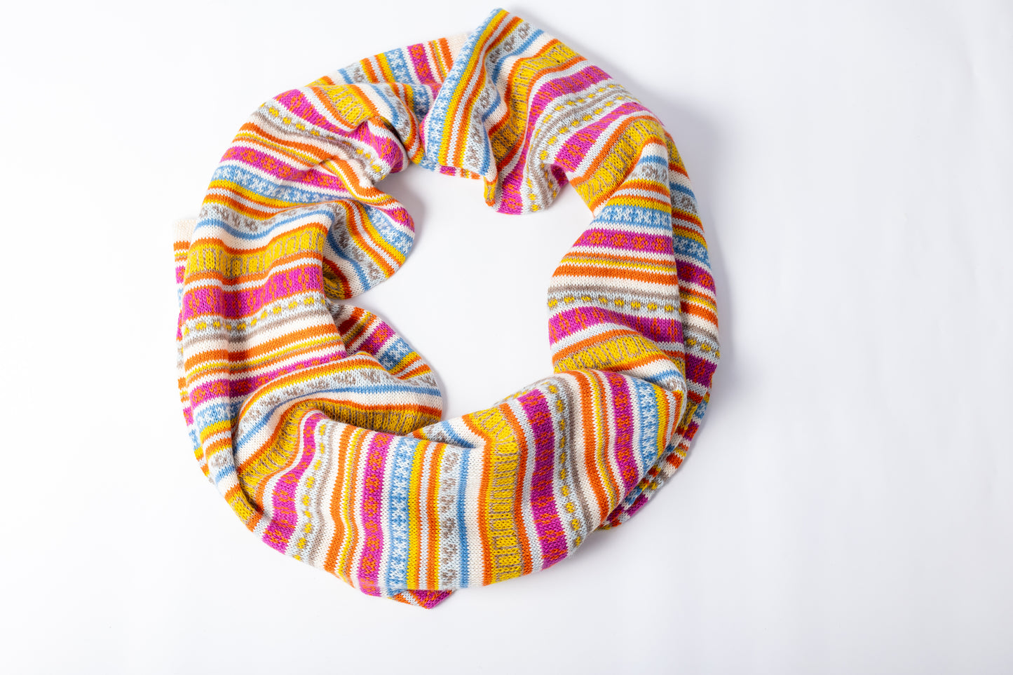 Doppelt gestrickter Alpaka Schal Model Jacquard