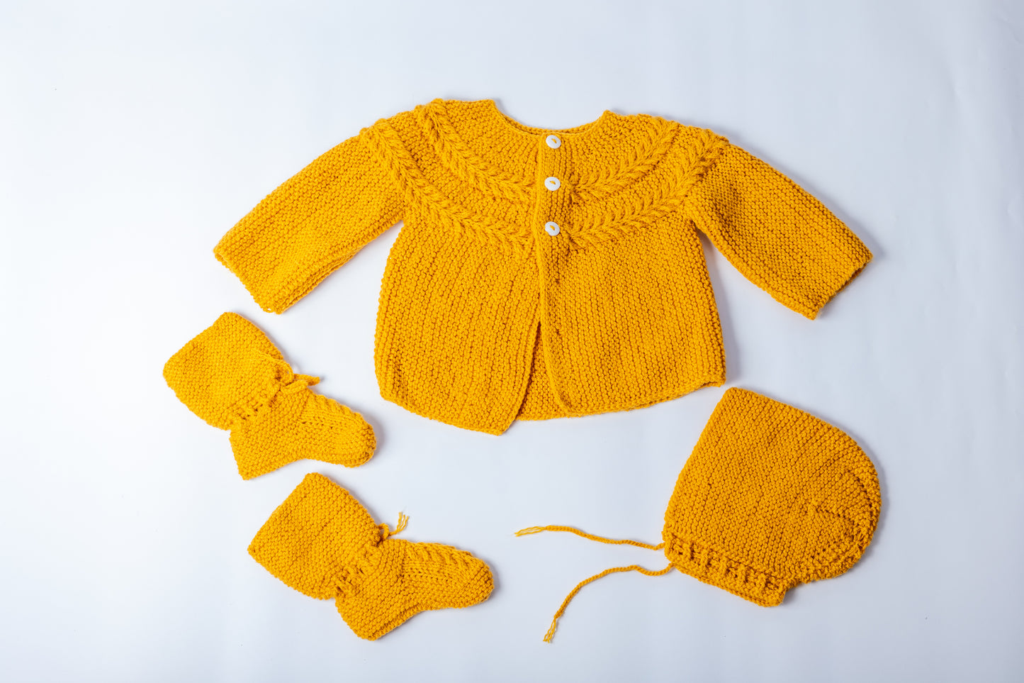 Ensemble bébé tricoté main 0-3 mois