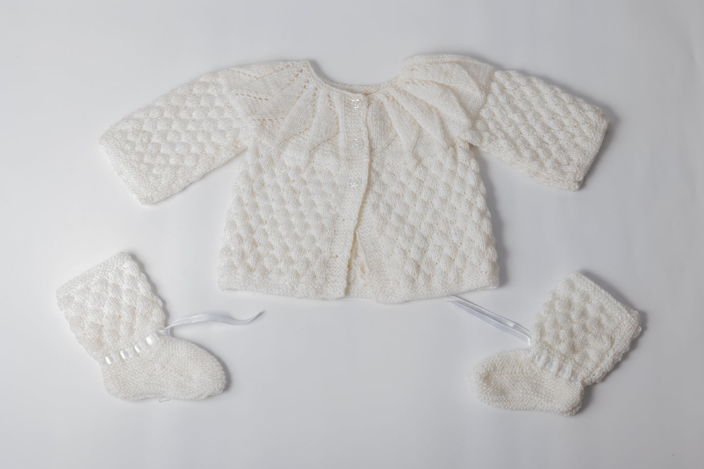 Ensemble bébé tricoté main 0-3 mois