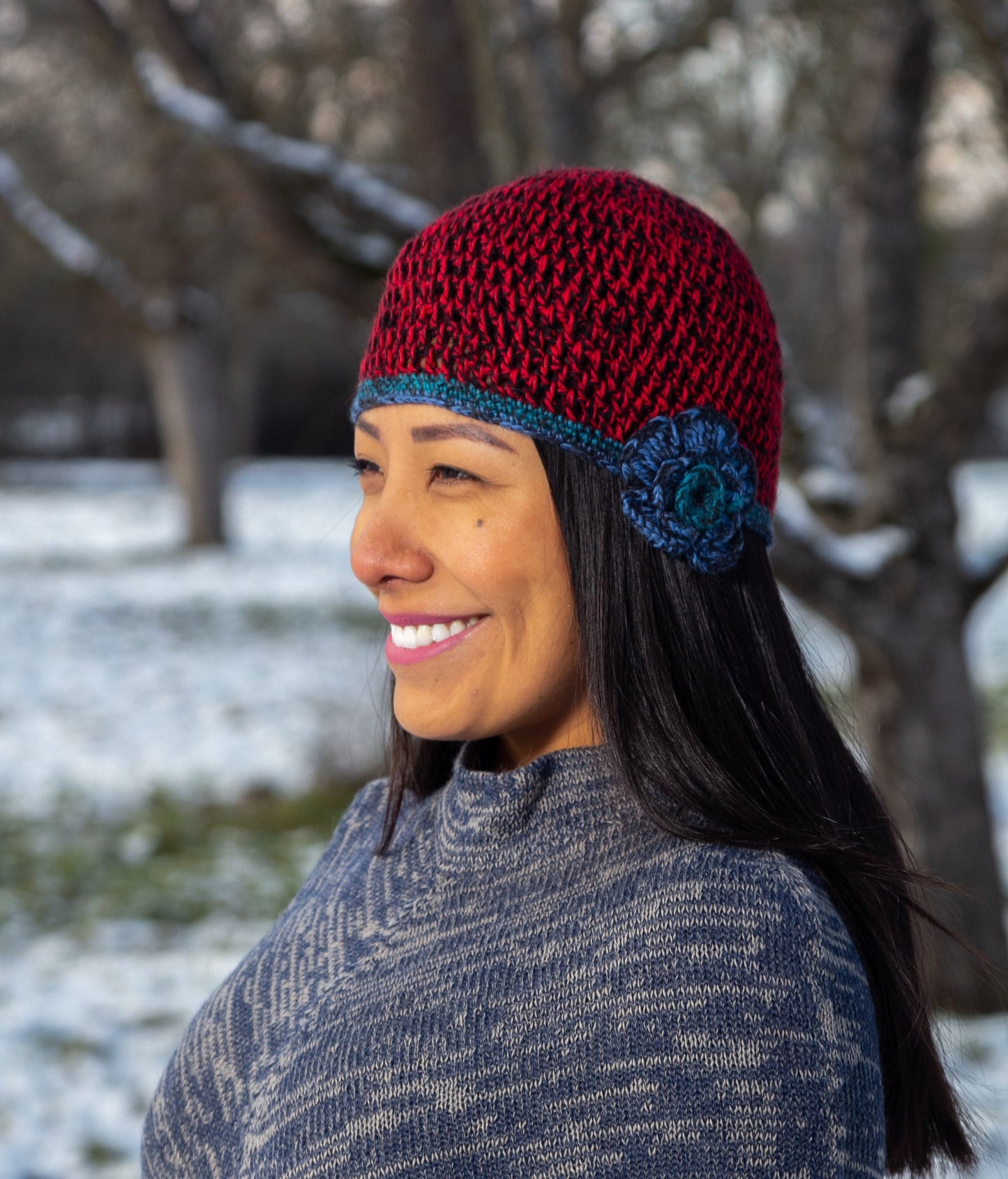 Bonnet tricoté main modèle Tika