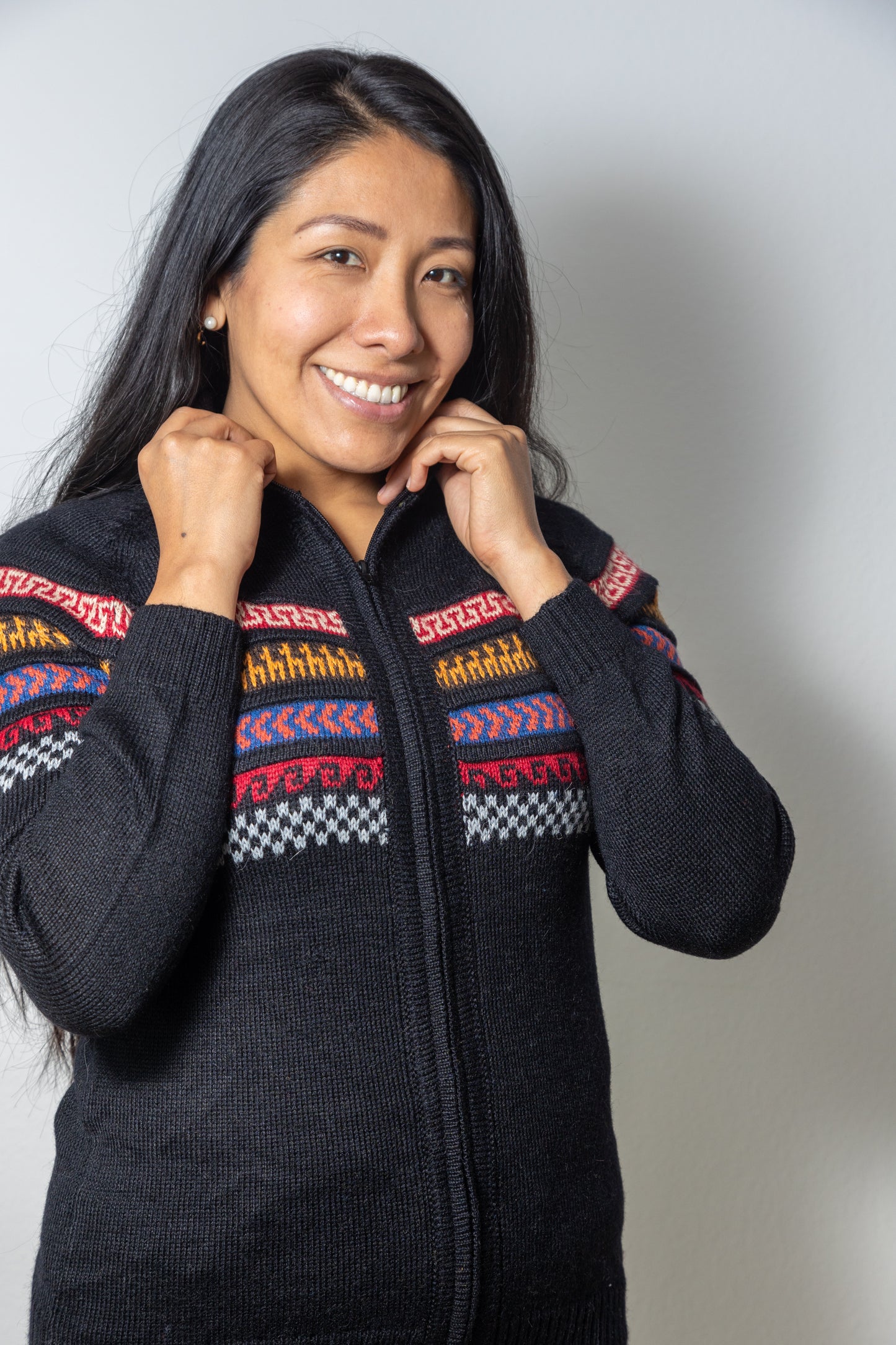 Alpaka Pullover mit reißverschluss Model "Lama"