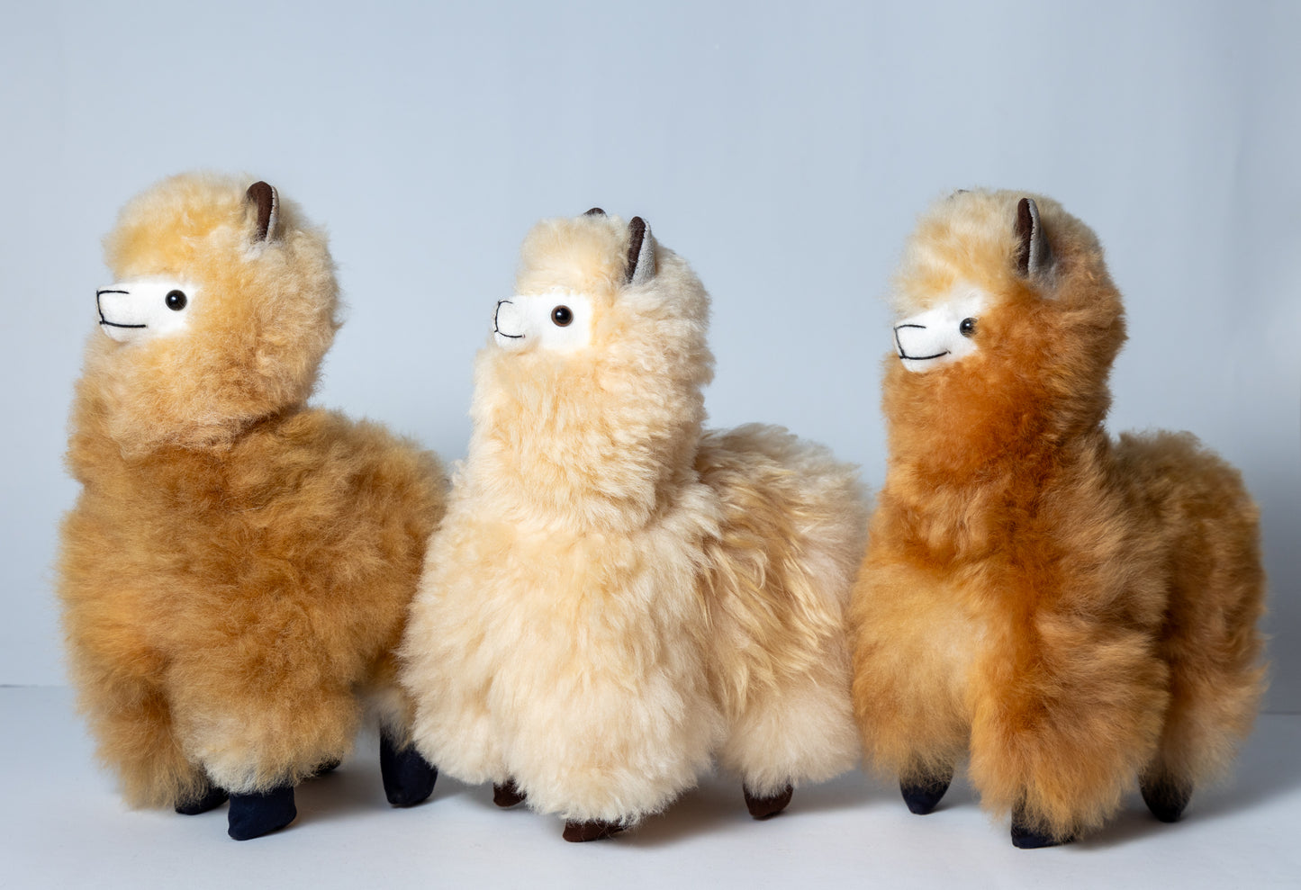 100% Baby Alpaka Felltiere "Lamas" 25 cm Flauschiges & handgefertigtes