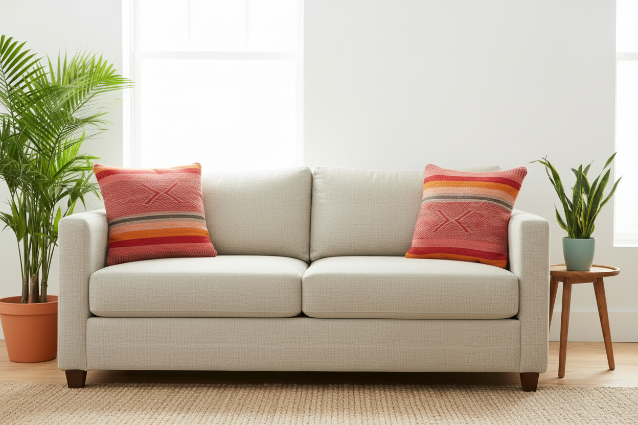 Coussin Frazada péruvien tissé à la main modèle Zoncon