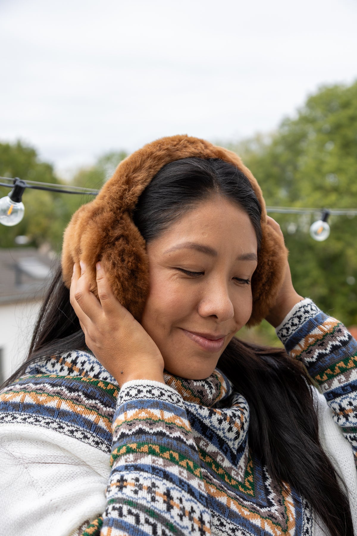 Ohrenwärmer aus 100 % Alpakafell Model Cusco