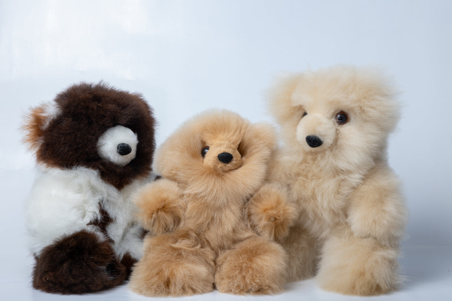 Baby Alpaka Felltiere "Teddybären" 30 cm Flauschiges & handgefertigtes