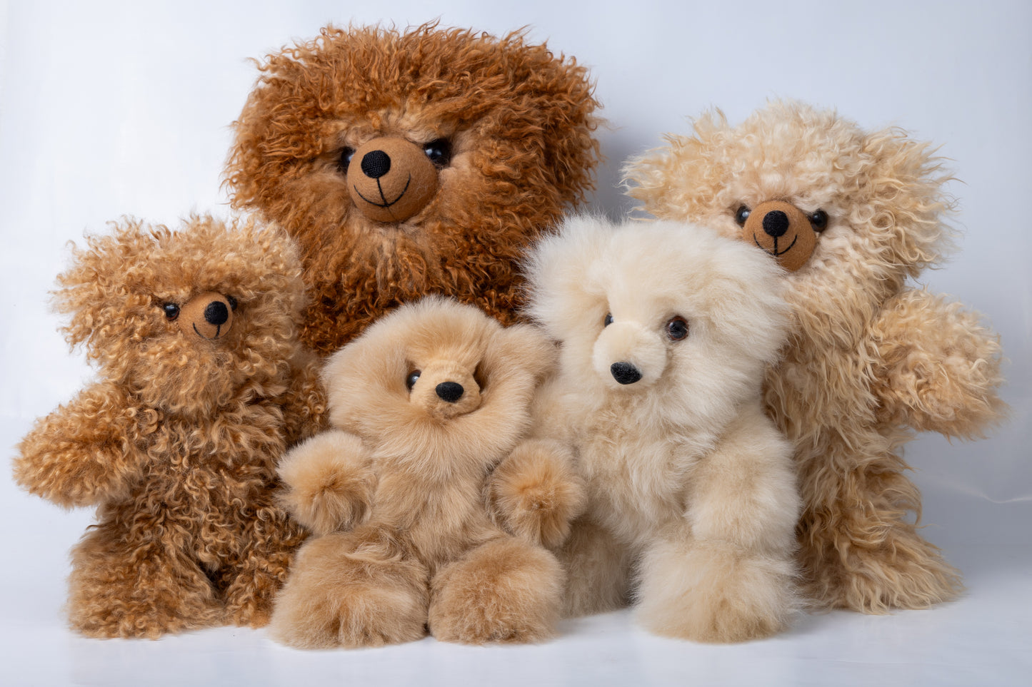 Baby Alpaka Felltiere "Teddybären" 30 cm Flauschiges & handgefertigtes