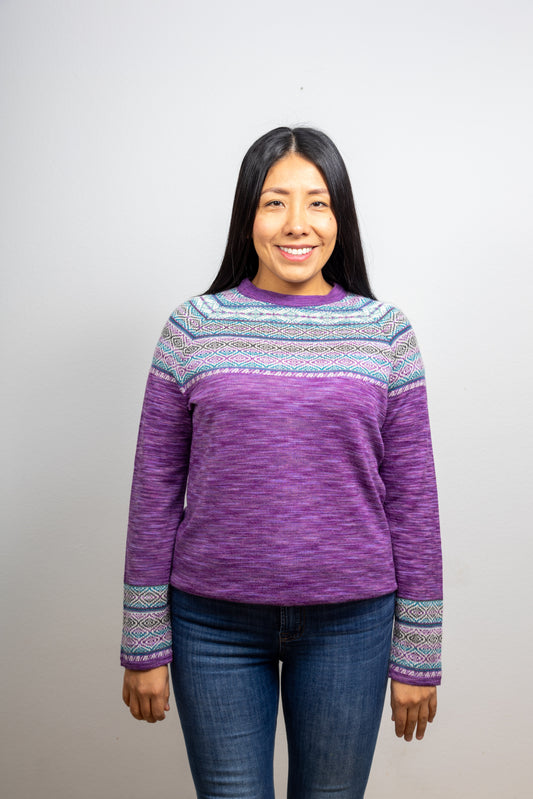 Alpaka Pullover Model "Jacquard" aus 100% Baby Alpaka