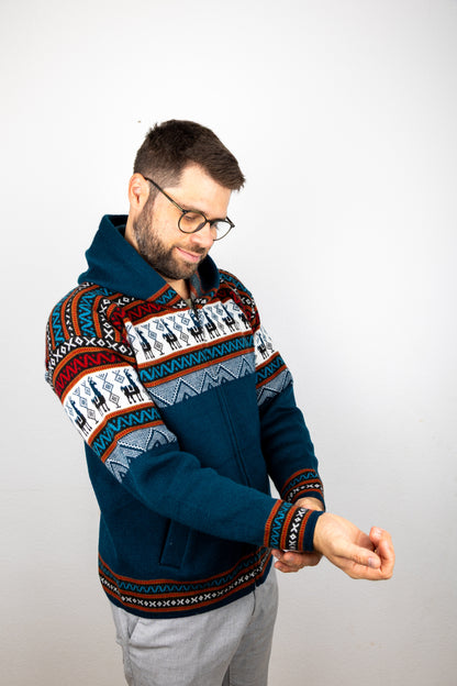 Strickjacke mit Lama-Motiv - Unisex