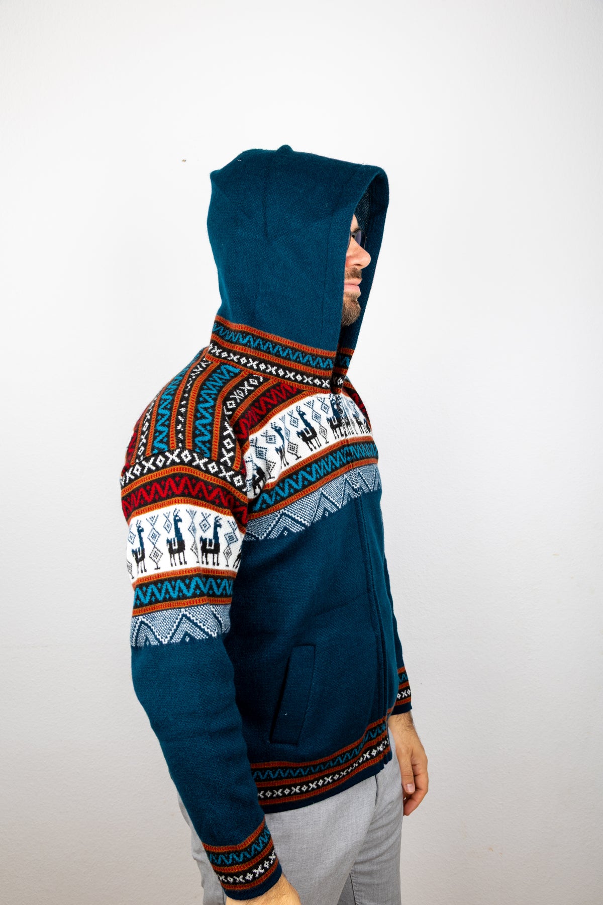 Strickjacke mit Lama-Motiv - Unisex