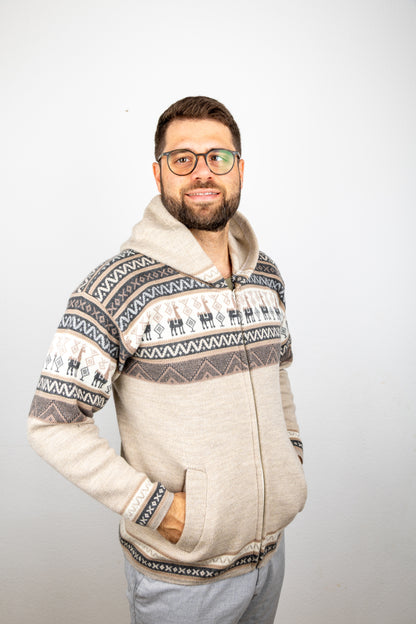 Strickjacke mit Lama-Motiv - Unisex