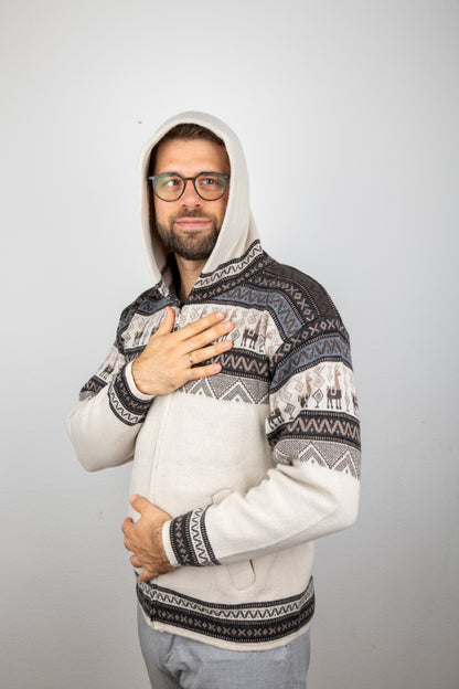 Strickjacke mit Lama-Motiv - Unisex