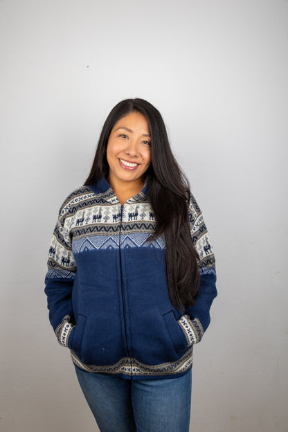 Strickjacke mit Lama-Motiv - Unisex