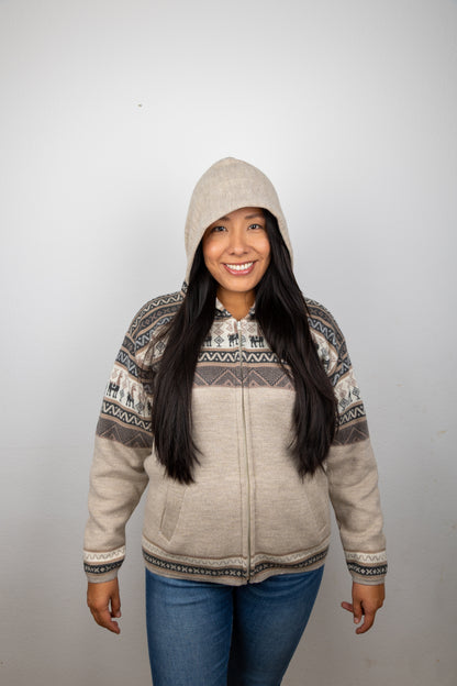 Strickjacke mit Lama-Motiv - Unisex