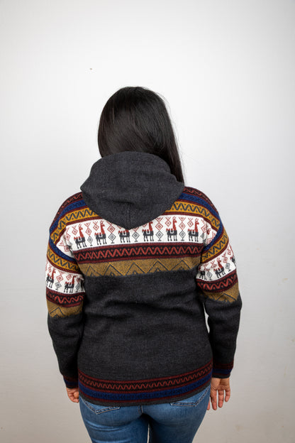 Strickjacke mit Lama-Motiv - Unisex