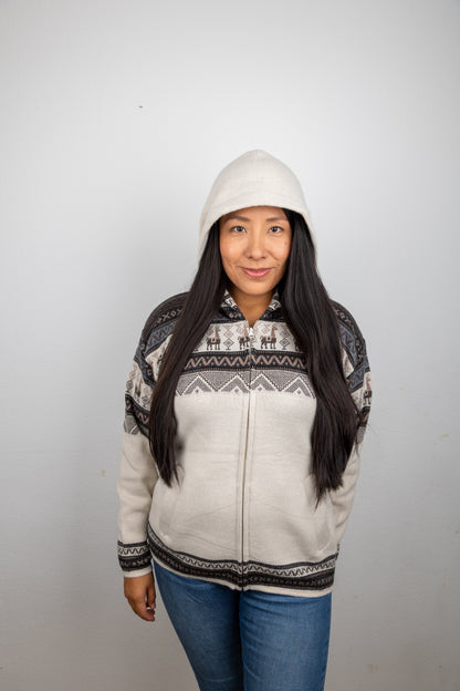 Strickjacke mit Lama-Motiv - Unisex