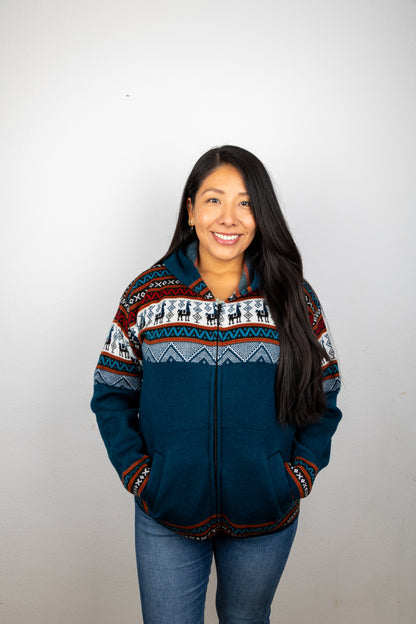 Strickjacke mit Lama-Motiv - Unisex