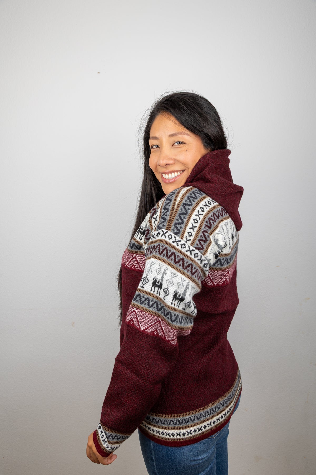 Strickjacke mit Lama-Motiv - Unisex