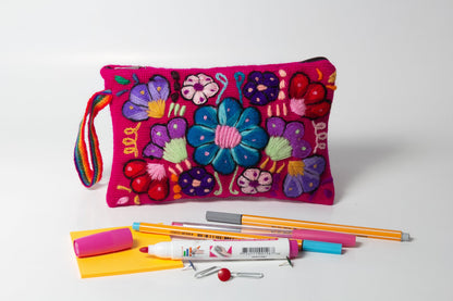 Handbestickte Boho Kosmetiktasche aus Peru – Unikat