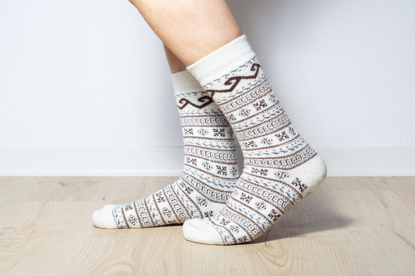 Alpaka Socken Model Nordischen Muster für Damen und Herren