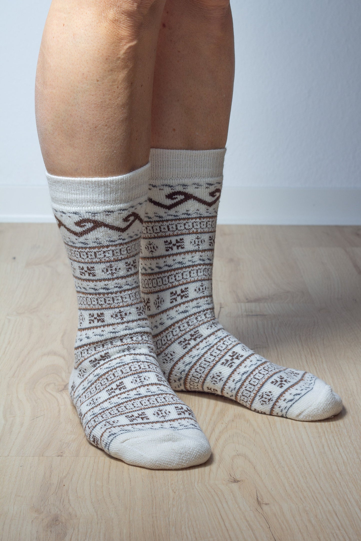 Alpaka Socken Model Nordischen Muster für Damen und Herren